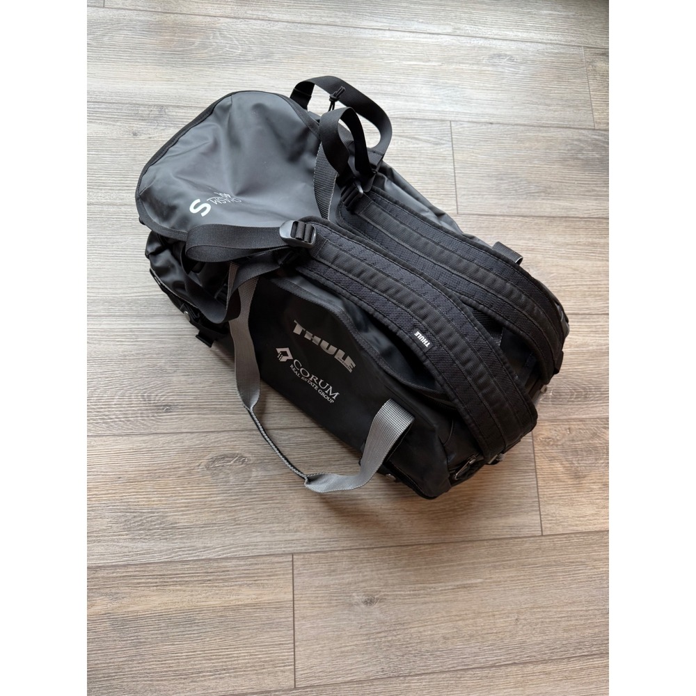 Thule Chasm 40L Small Duffel Bag Backpack Black Weather Resistant Travel Bag